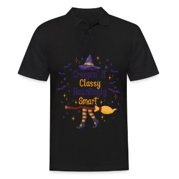 Creepin' It Classy Schaurig-schönes Halloween - Männer Poloshirt - Schwarz - Vorne - Kai (181cm)