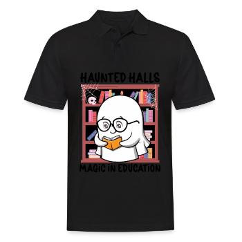 Haunted Halls Magie in der Bildung Lehrer Hallowee - Männer Poloshirt - Schwarz - Vorne - Kai (181cm)