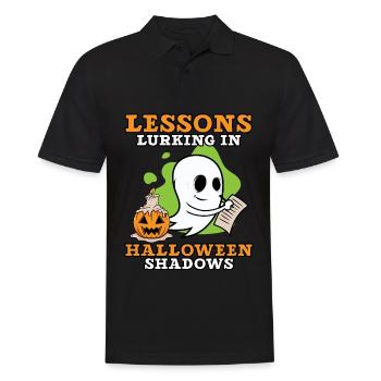 Lektionen, die in den Schatten von Halloween lauer - Männer Poloshirt - Schwarz - Vorne - Kai (181cm)