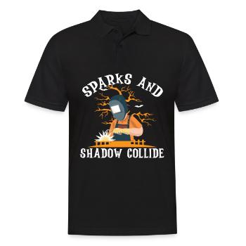 Des étincelles et des ombres entrent en collision Spooky Welder Hall - Polo Homme - noir - Devant - Kai (181cm)