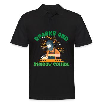 Des étincelles et des ombres entrent en collision Spooky Welder Hall - Polo Homme - noir - Devant - Kai (181cm)