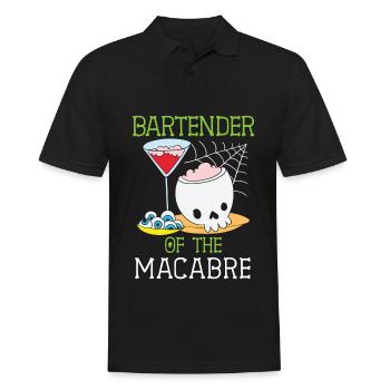 Barkeeper des Makabren Barkeeper Halloween - Männer Poloshirt - Schwarz - Vorne - Kai (181cm)
