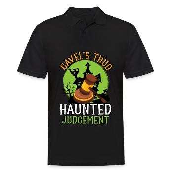 Gavel's Thud Haunted Judgement Attorney Hallow - Men's Polo Shirt - black - Front - Kai (181cm)