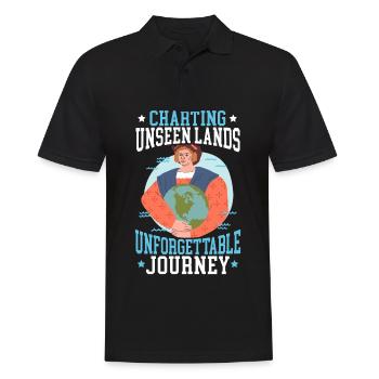 Kartierung ungesehener Länder Unvergessliche Reise - Männer Poloshirt - Schwarz - Vorne - Kai (181cm)