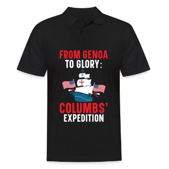 Von Genua zum Ruhm: Kolumbus' Expedition - Männer Poloshirt - Schwarz - Vorne - Kai (181cm)