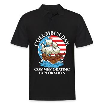 Kolumbus-Tag: Zum Gedenken an die Entdeckung von K - Männer Poloshirt - Schwarz - Vorne - Kai (181cm)