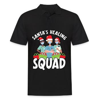 Santa's Healing Squad Nurse Christmas - Men's Polo Shirt - black - Front - Kai (181cm)