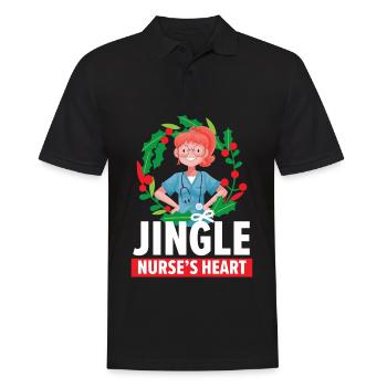 Jingle Nurse's Heart Nursing Medical - Men's Polo Shirt - black - Front - Kai (181cm)