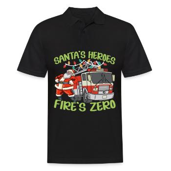 Santa's Heroes Fire's Zero Brandbekämpfung Weihnac - Männer Poloshirt - Schwarz - Vorne - Kai (181cm)