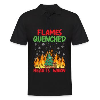 Flames Extinguished Hearts Warm Fire Fighting Wei - Men's Polo Shirt - black - Front - Kai (181cm)
