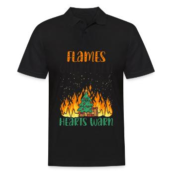 Flames Extinguished Hearts Warm Fire Fighting Wei - Men's Polo Shirt - black - Front - Kai (181cm)