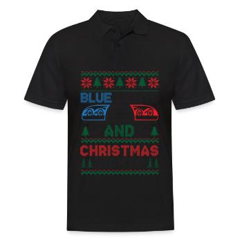 Lumières bleues et nuits de Noël Police Weihnac - Polo Homme - noir - Devant - Kai (181cm)