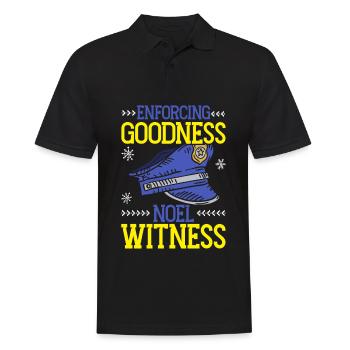 Application de la gentillesse Noël Témoin Police Noël - Polo Homme - noir - Devant - Kai (181cm)
