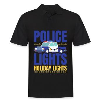 Police Lumières Joies Festives Police Noël - Polo Homme - noir - Devant - Kai (181cm)