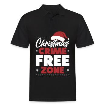 Zone sans crime de Noël Police du Père Noël - Polo Homme - noir - Devant - Kai (181cm)