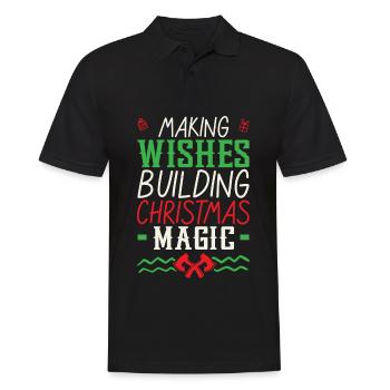 Holly Jolly Checkup Zahnärztliche Weihnachten - Männer Poloshirt - Schwarz - Vorne - Kai (181cm)