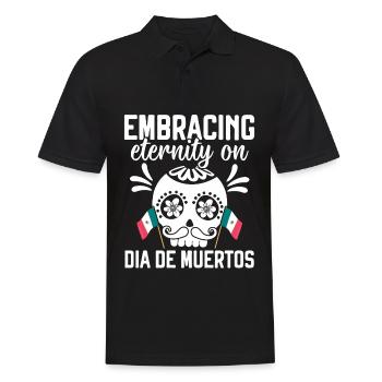 Embrancing Mexico Dia De Muertos - Männer Poloshirt - Schwarz - Vorne - Kai (181cm)