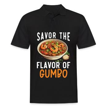 Gumbo Lover Foodie Louisiane Cuisine Cajun Cuisine - Polo Homme - noir - Devant - Kai (181cm)