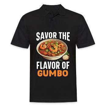 Gumbo Lovers Foodie Louisiane Manger Cuisine Cajun - Polo Homme - noir - Devant - Kai (181cm)