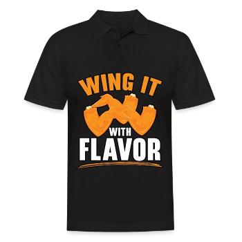 Buffalo Wings Foodie Cuisine Américaine Poulet - Polo Homme - noir - Devant - Kai (181cm)