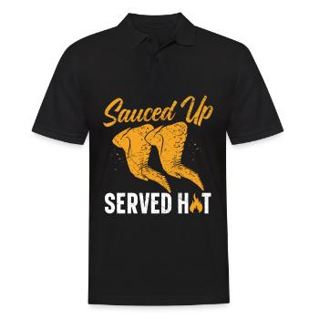 Buffalo Wings Foodie Cuisine Américaine Poulet - Polo Homme - noir - Devant - Kai (181cm)