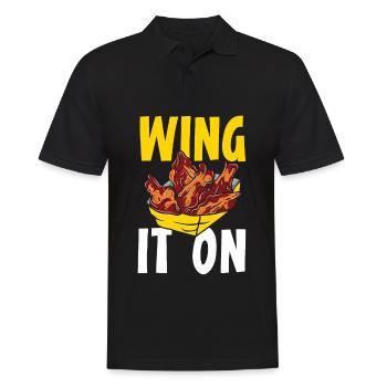 Buffalo Wings Foodie Cuisine Américaine Poulet - Polo Homme - noir - Devant - Kai (181cm)