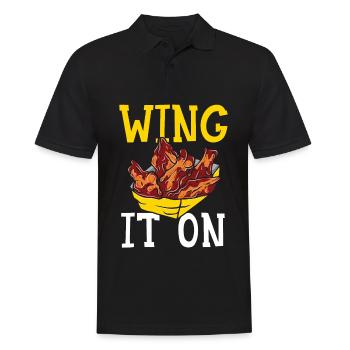 Buffalo Wings Foodie Cuisine Américaine Poulet - Polo Homme - noir - Devant - Kai (181cm)