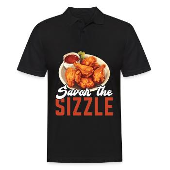 Buffalo Wings Foodie Cuisine Américaine Poulet - Polo Homme - noir - Devant - Kai (181cm)