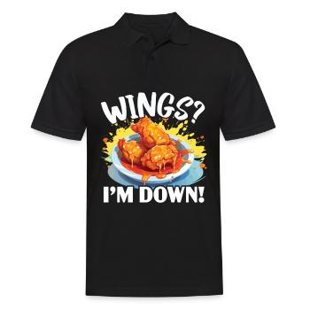 Buffalo Wings Foodie Cuisine Américaine Poulet - Polo Homme - noir - Devant - Kai (181cm)