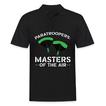 Fallschirmjäger Fallschirmspringen Fallschirmsprin - Männer Poloshirt - Schwarz - Vorne - Kai (181cm)