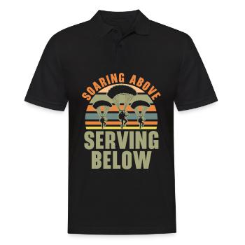 Fallschirmjäger Fallschirmspringen Fallschirmsprin - Männer Poloshirt - Schwarz - Vorne - Kai (181cm)