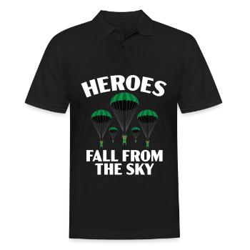 Fallschirmjäger Fallschirmspringen Fallschirmsprin - Männer Poloshirt - Schwarz - Vorne - Kai (181cm)