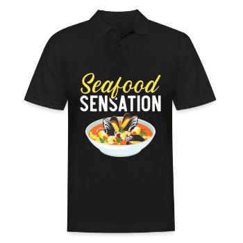 Cioppino Lover Foodie Nourriture Mer Américaine - Polo Homme - noir - Devant - Kai (181cm)