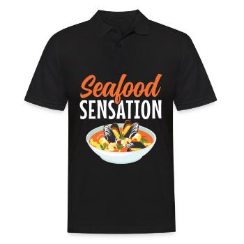 Cioppino Lover Foodie Nourriture Mer Américaine - Polo Homme - noir - Devant - Kai (181cm)