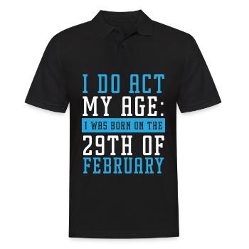 Happy Birthday Schaltjahr 29. Februar Schalttag - Männer Poloshirt - Schwarz - Vorne - Kai (181cm)