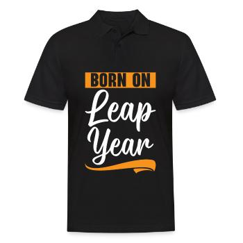 Happy Birthday Schaltjahr 29. Februar Schalttag - Männer Poloshirt - Schwarz - Vorne - Kai (181cm)