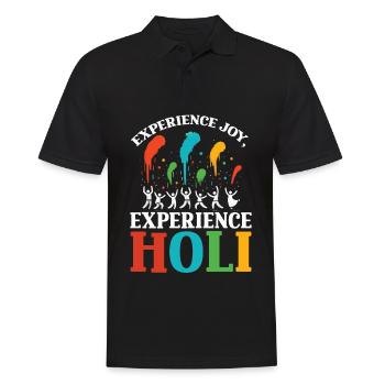 Happy Holi Greetings Hinduism Indian Festival - Men's Polo Shirt - black - Front - Kai (181cm)