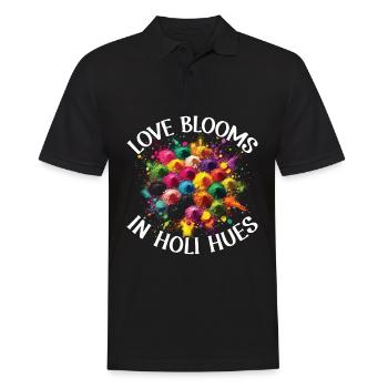 Happy Holi Grüße Hinduismus Indisches Fest - Männer Poloshirt - Schwarz - Vorne - Kai (181cm)