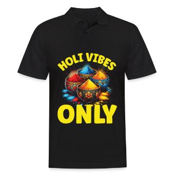 Happy Holi Grüße Hinduismus Indisches Fest - Männer Poloshirt - Schwarz - Vorne - Kai (181cm)