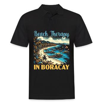 Boracay Philippinen Sommerurlaub Boaracay Beach - Männer Poloshirt - Schwarz - Vorne - Kai (181cm)