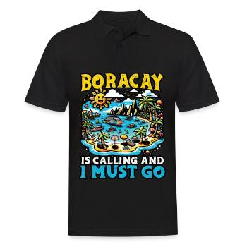 Boracay Philippinen Sommerurlaub Boaracay Beach - Männer Poloshirt - Schwarz - Vorne - Kai (181cm)
