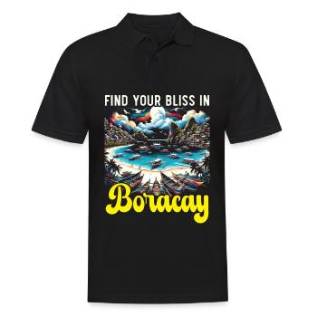 Boracay Philippinen Sommerurlaub Boaracay Beach - Männer Poloshirt - Schwarz - Vorne - Kai (181cm)