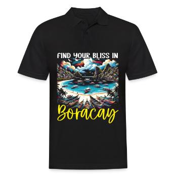 Boracay Philippinen Sommerurlaub Boaracay Beach - Männer Poloshirt - Schwarz - Vorne - Kai (181cm)