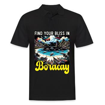 Boracay Philippinen Sommerurlaub Boaracay Beach - Männer Poloshirt - Schwarz - Vorne - Kai (181cm)