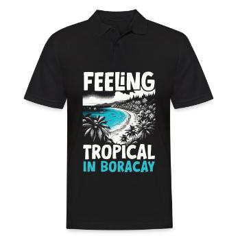 Boracay Philippinen Sommerurlaub Boaracay Beach - Männer Poloshirt - Schwarz - Vorne - Kai (181cm)