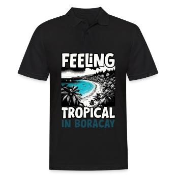 Boracay Philippinen Sommerurlaub Boaracay Beach - Männer Poloshirt - Schwarz - Vorne - Kai (181cm)