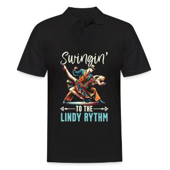 Lindy Hop Dancer Swinging Dancing Swing Dance - Men's Polo Shirt - black - Front - Kai (181cm)