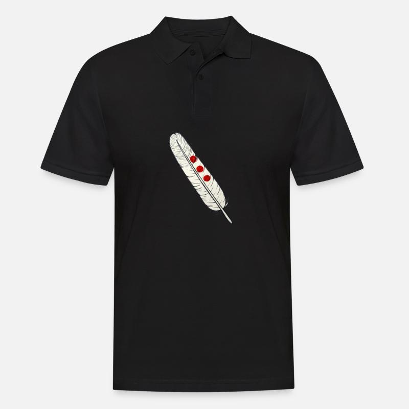 Feder shirt Geschenk Indianer - Männer Poloshirt - Schwarz