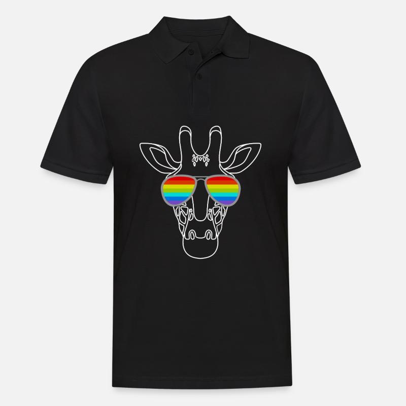 Regenbogen-Giraffe - Männer Poloshirt - Schwarz