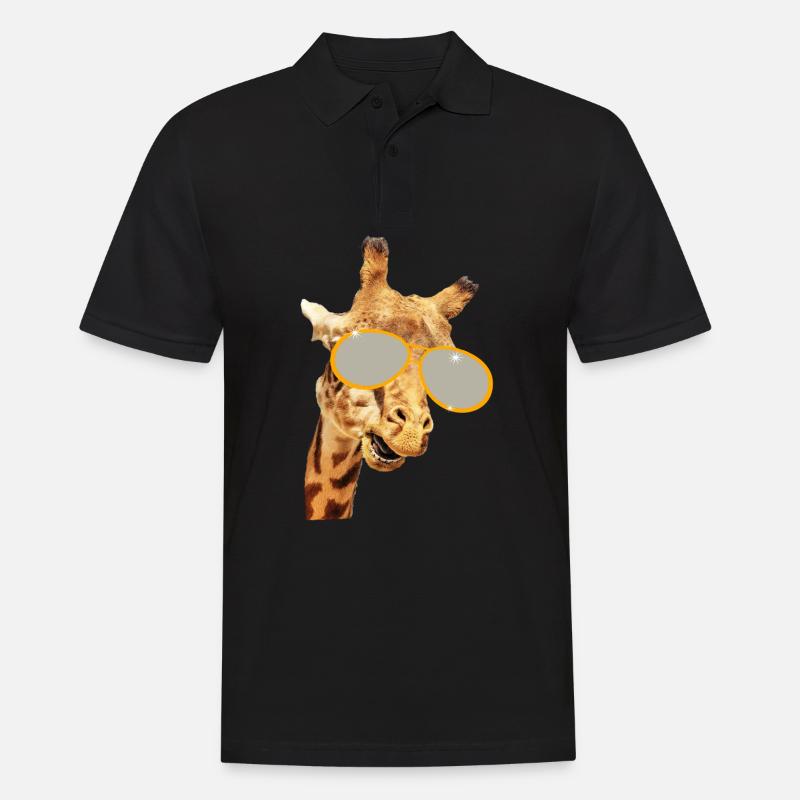 Giraffe - Männer Poloshirt - Schwarz